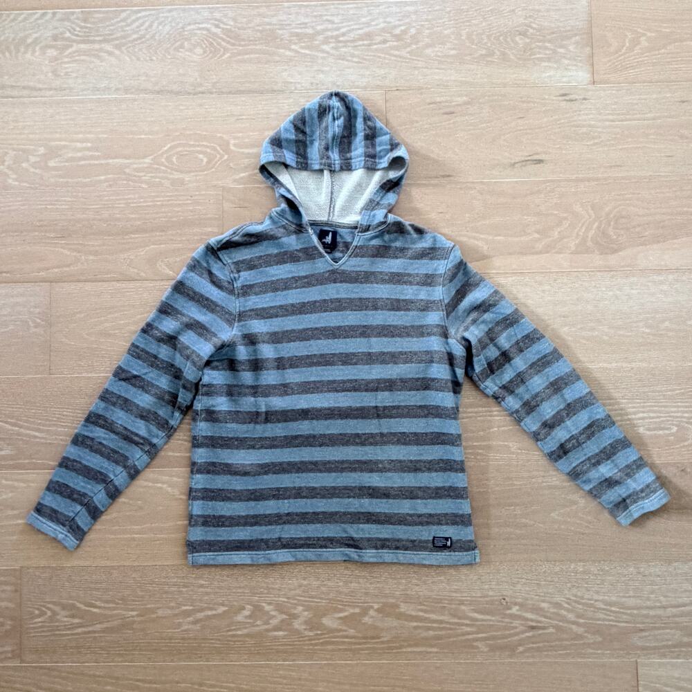 Johnnie-O Men's Striped French Terry Hoodie Hooded Pullover Medium